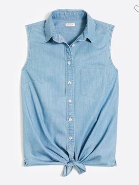 J. Crew Light Chambray Sleeveless Button-Up Top